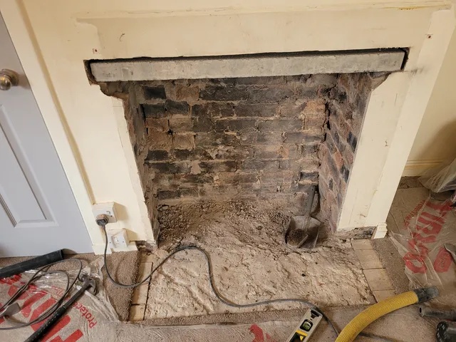 Stove installation in Scotland, during