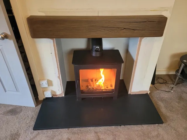 Stove installation in Scotland, after