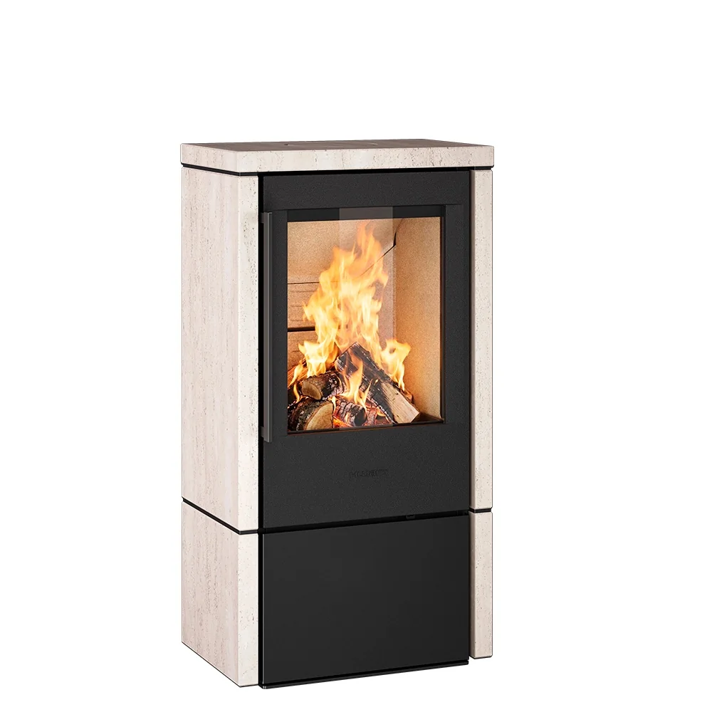 HWAM HWAM 5240c with natural stone cladding, Moca cream
