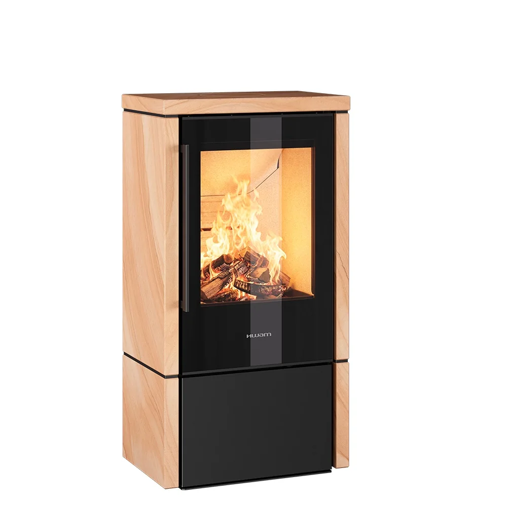 HWAM HWAM 5240m with natural stone cladding, Tobacco