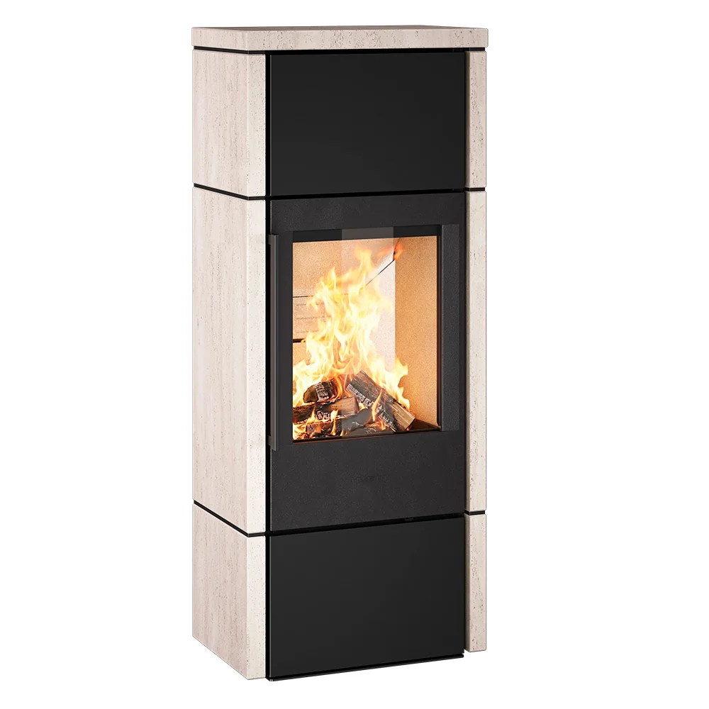 HWAM HWAM 5260c with natural stone cladding, Moca Cream
