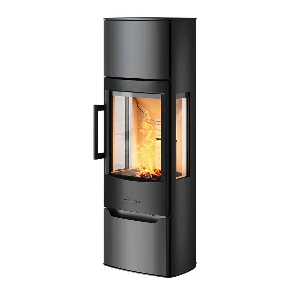 WIKING Miro 5+ with side glass, heat storage stones & lower door